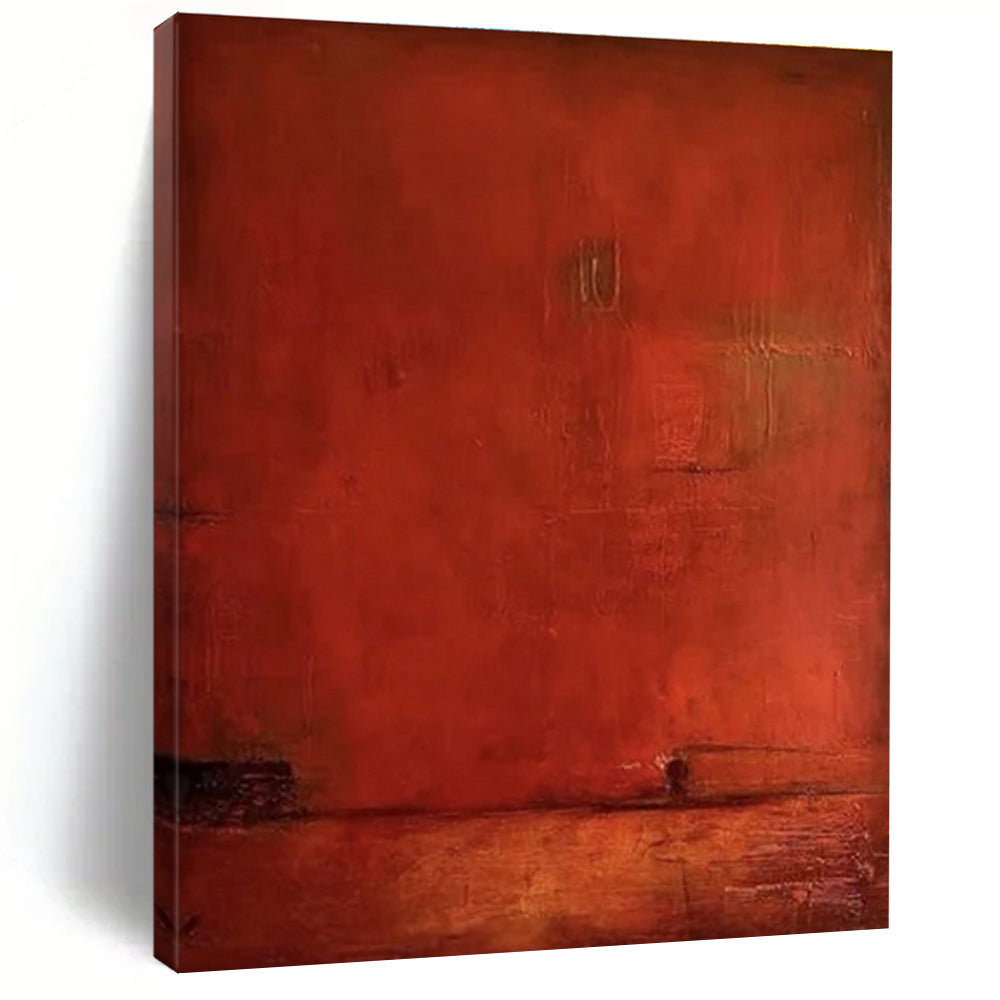 “Deep Red Mystery” - Red, Brown, Black Abstract Minimalist Painting On Canvas PS0653