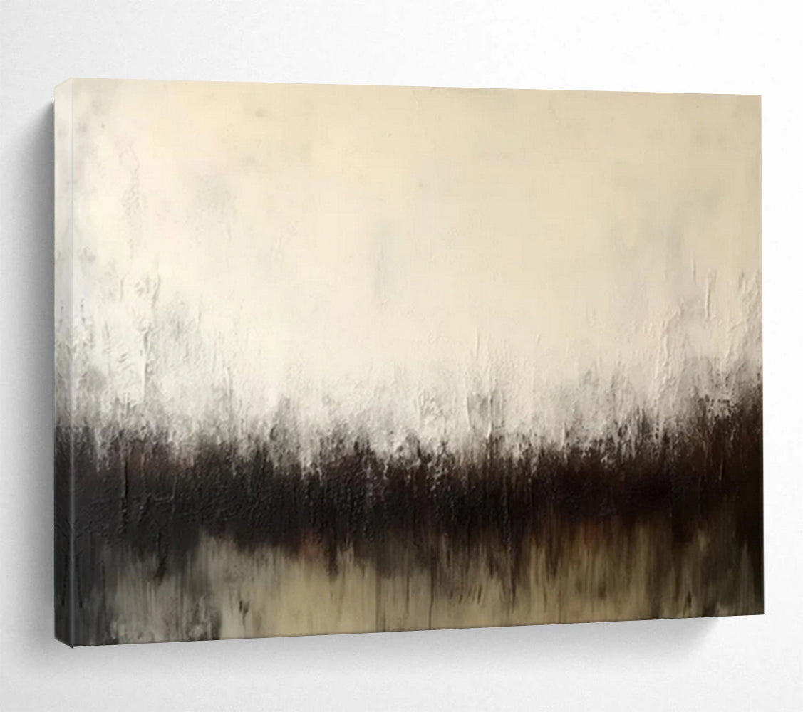 “Black - White Abstract Horizon” - Abstract Minimalist - Painting On Canvas PT1724