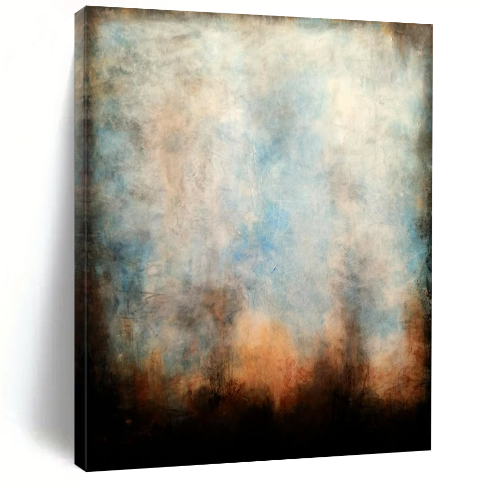 “Blue - Beige Mist” - Abstract Landscape Painting On Canvas PT2324