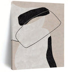 Black, White and Beige with Intertwined Forms "Delicate Balance" Abstract Painting On Canvas PS1141