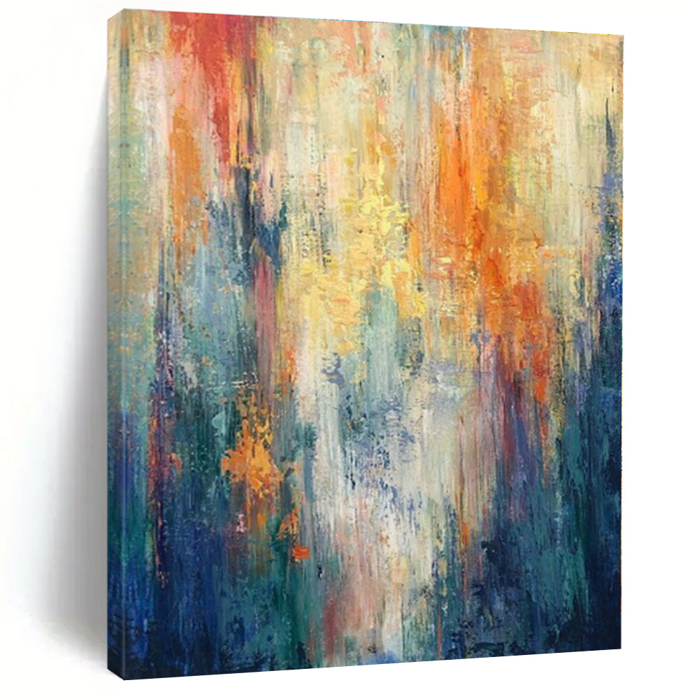 “Colorful Vertical Streaks Abstract” - Abstract Painting On Canvas PS0416