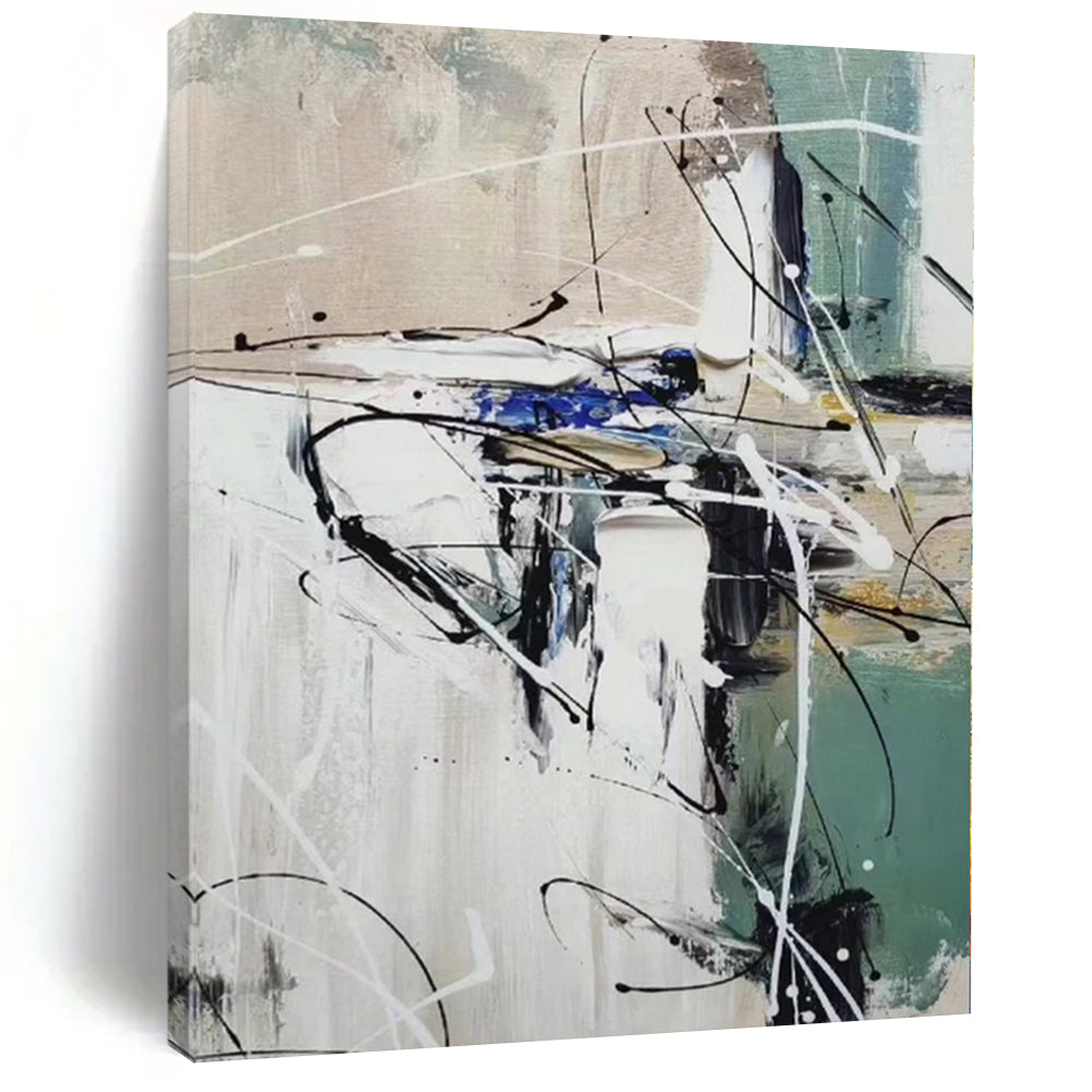 “Monochrome Swirl Minimalism” - Line - Driven Abstract Art On Canvas PS0202