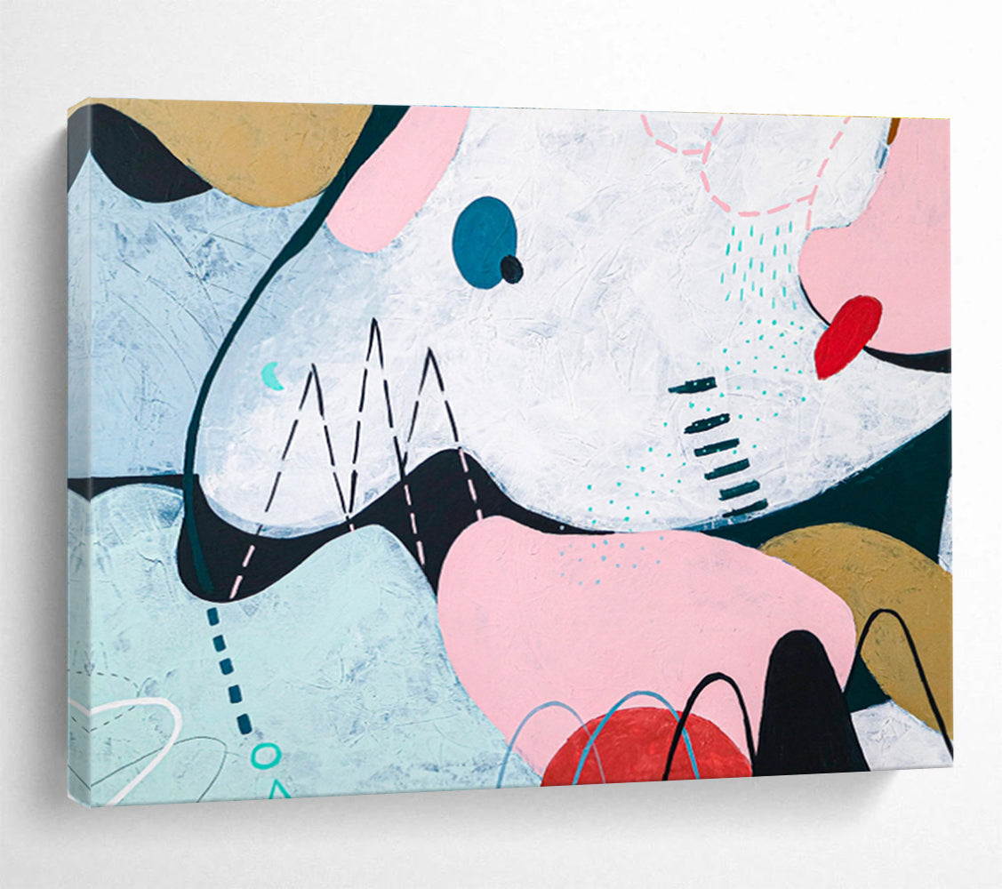 “Playful Geometric Abstract” - Geometric Abstract Painting DKS550