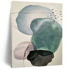 “Pastel - Toned Abstract Shapes” - Blue, Green, Pink Abstract Painting On Canvas PS0461