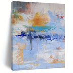 “Soft Blue - Orange Abstract Blend” - Gentle Abstract Painting On Canvas PS0224