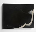 Black and White Fluid Strokes Abstract Expressionist Painting On Canvas DKS142