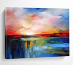 Colorful Abstract Sunset - Expressive Landscape Painting On Canvas DKS339