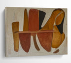 “Abstract Shapes in Earth Tones” - Minimalist Oil Painting on Canvas PT1492