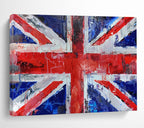 Textured Union Jack Flag Modern Pop - Art Painting On Canvas DKS120
