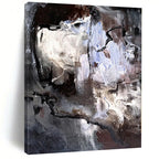 “Monochrome Abstract Intrigue” - Modern Abstract Painting On Canvas PS0048