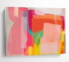 “Color - Blocked Pink - Orange Abstract” Abstract Painting On Canvas DKS201