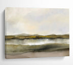 Muted Landscape with Yellow Accents - Subtle Landscape Painting On Canvas DKS356