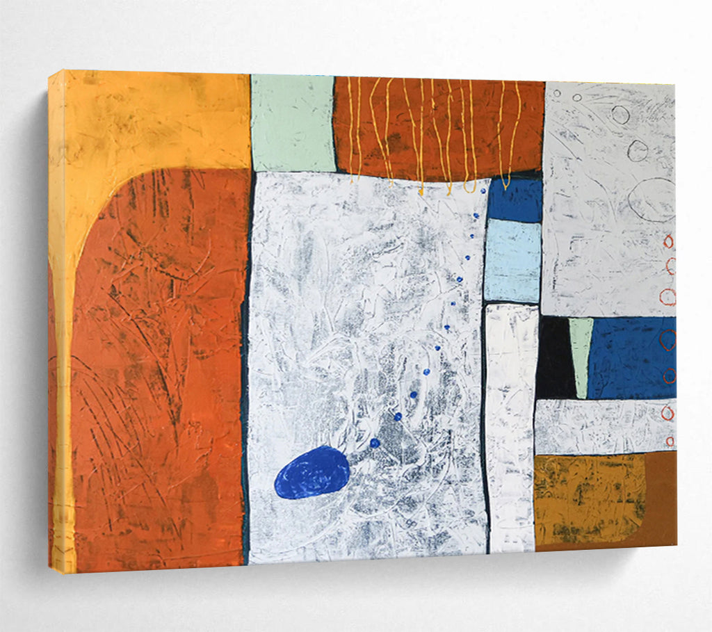 “Earth - Toned Textured Abstract” - Abstract Painting On Canvas DKS556