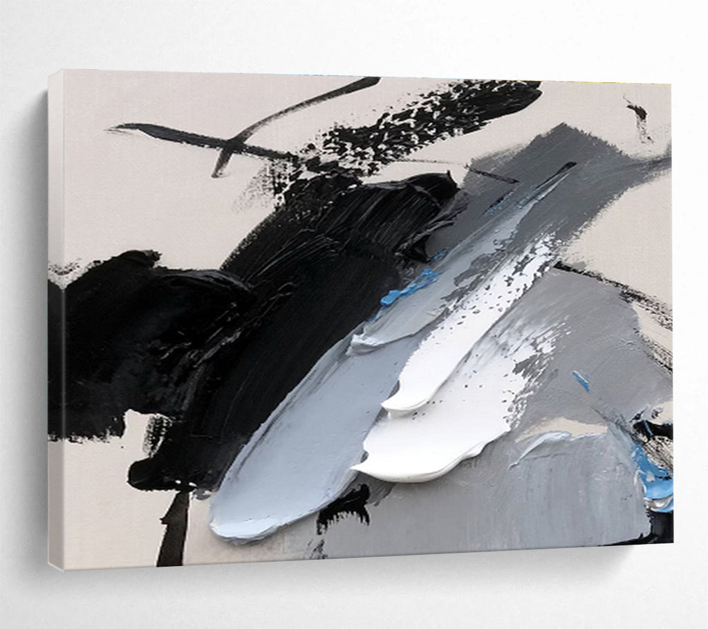 “Black - Grey Abstract Boldness” Painting On Canvas DKS310