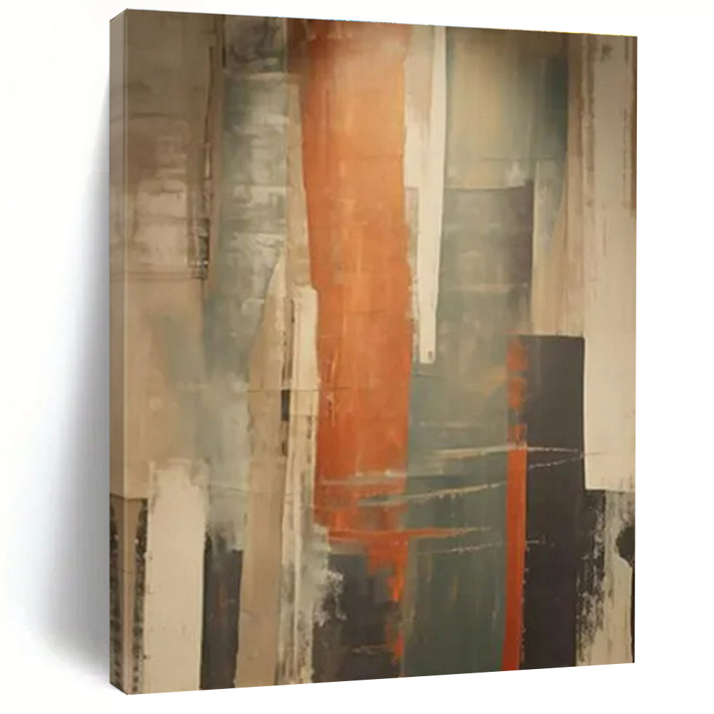 Brown, Orange, Gray Subtle Layers “Earthy Rhythms” - Painting On Canvas PS0813