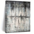 “Grey - Blue Abstract Muted Scene” - Serene Abstract Painting On Canvas PS0296
