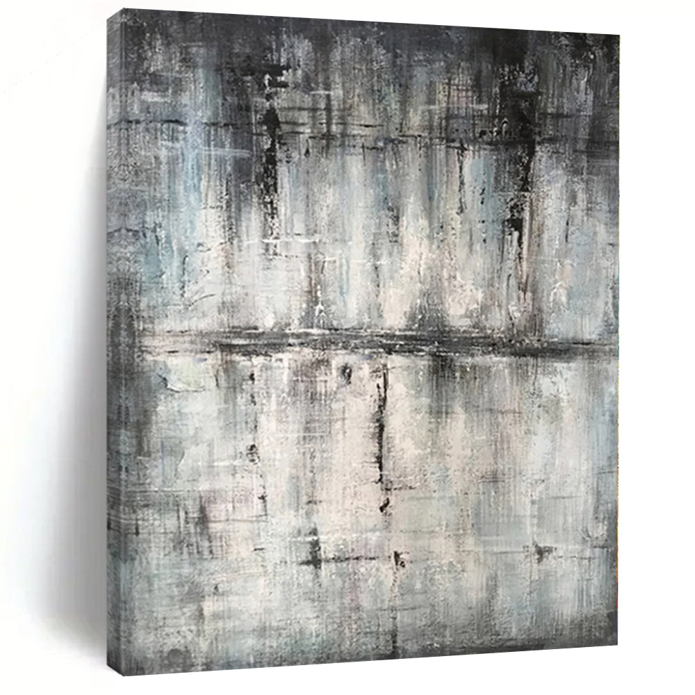 “Grey - Blue Abstract Muted Scene” - Serene Abstract Painting On Canvas PS0296