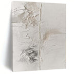 “White Textured Distressed” - Raw Abstract Painting On Canvas PS0149