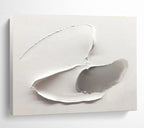 “White - Gray Sculpted Forms” - Textured Oil Painting on Canvas DKS912