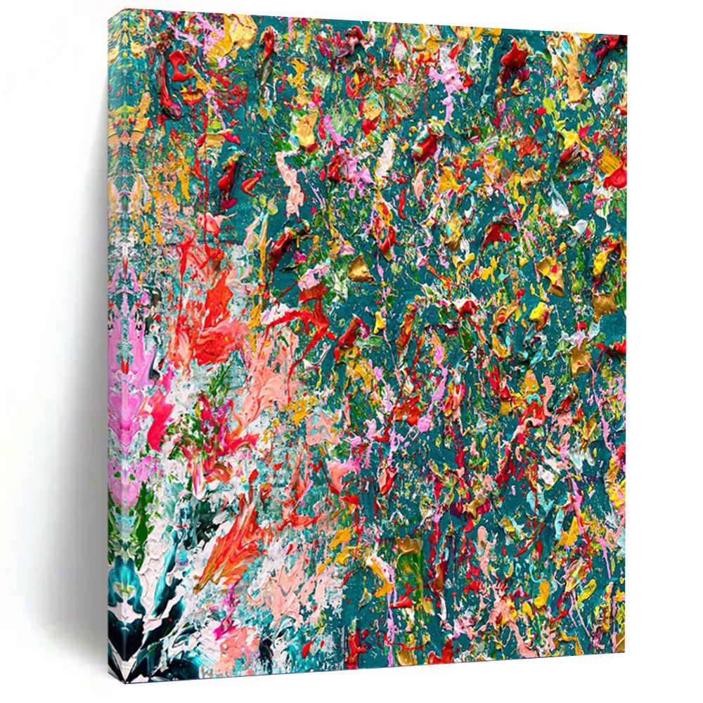 “Vibrant Color Explosion” - Abstract, Energetic - Styled Painting On Canvas PT1682