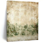 “Vintage - Inspired Earth Tones” - Beige, Green, Weathered Abstract Painting On Canvas PT1479