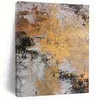 “Gilded Gray Abstract” - Abstract Impasto Painting On Canvas PS0014