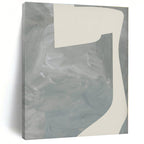 “Gray - White Abstract Forms” - Gray, White Minimalist Abstract Painting On Canvas PS0437