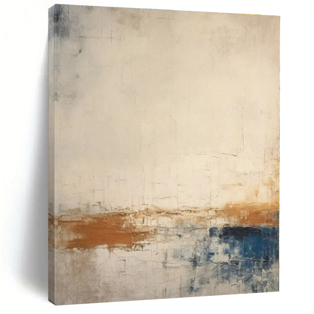 Beige, Blue, Brown, Orange with Abstract Simplicity "Simple Beauty" Abstract Painting On Canvas PS1343