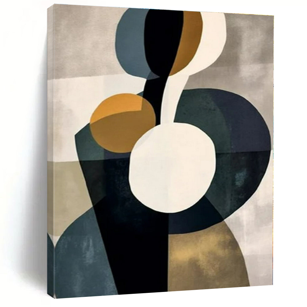 Color - Blocked Organic Shapes - Geometric Abstract Painting On Canvas PS1249