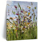“Colorful Wildflowers: Impasto Floral Painting” - Vibrant Botanical Art On Canvas PT0947