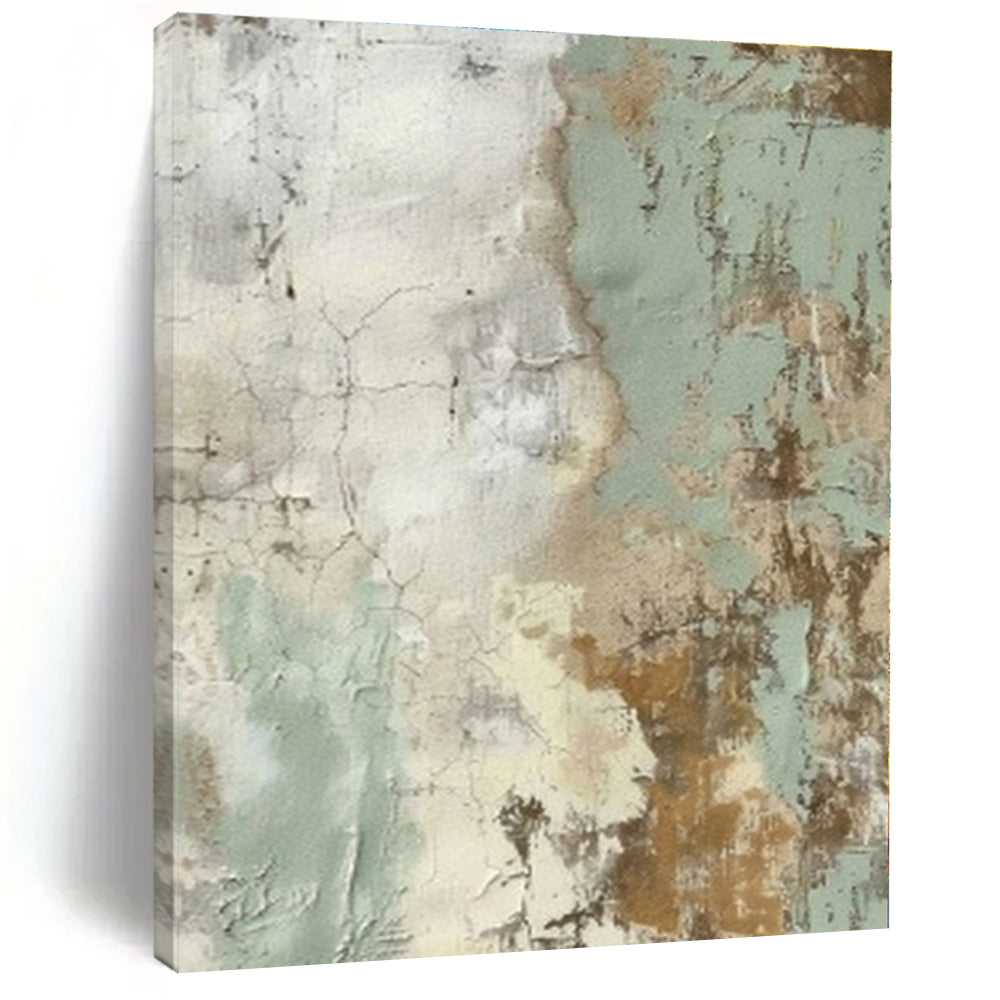 Earthy Tones with Crackled Textures "Crackled Memories" Abstract Painting On Canvas PS1268