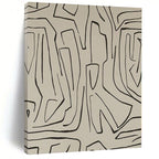 Black and Beige with Intricate Lines "Earth’s Veins" Abstract Painting On Canvas PS1139