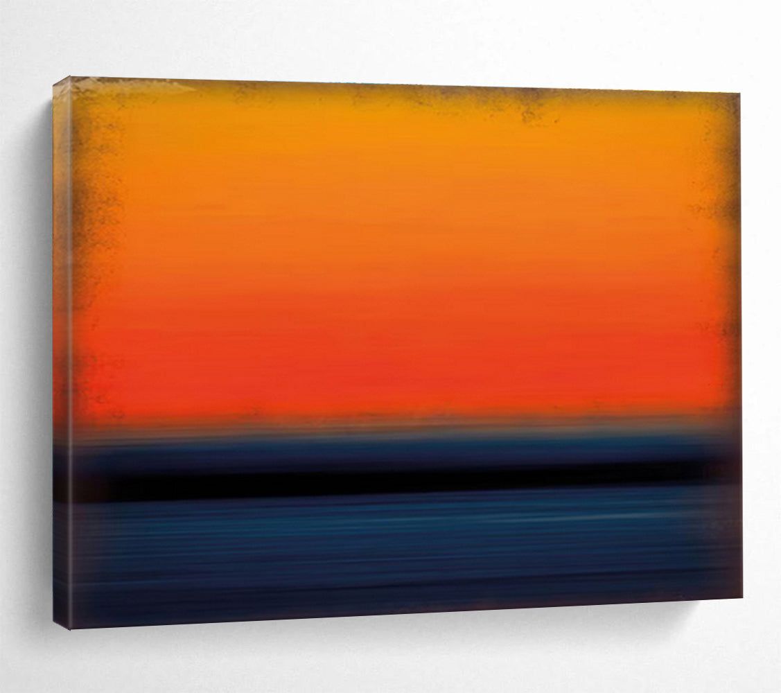 “Sunset Gradient” - Color - Blocked Landscape Painting On Canvas DKS449