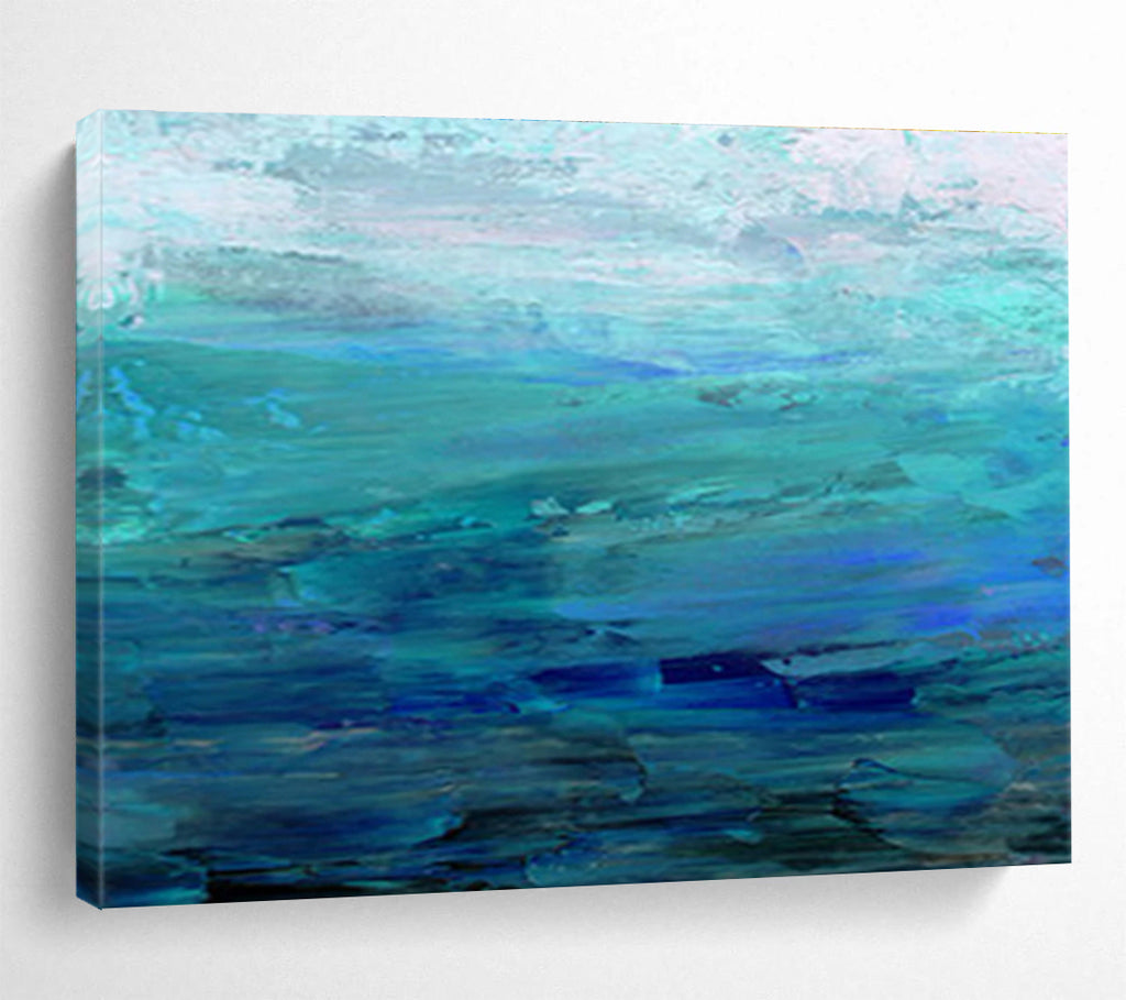 “Blue Ocean Abstract” - Calming Seascape Painting On Canvas DKS392