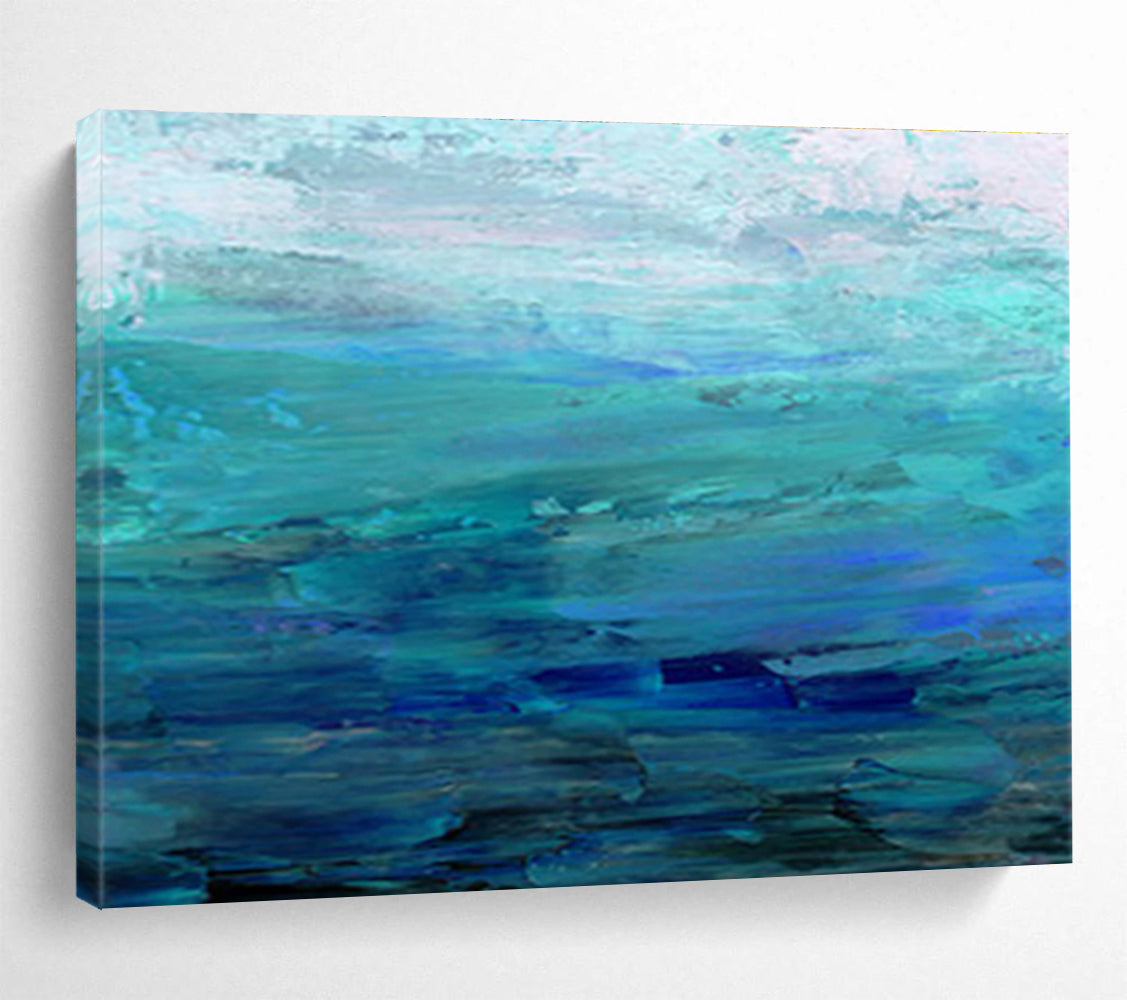 “Blue Ocean Abstract” - Calming Seascape Painting On Canvas DKS392