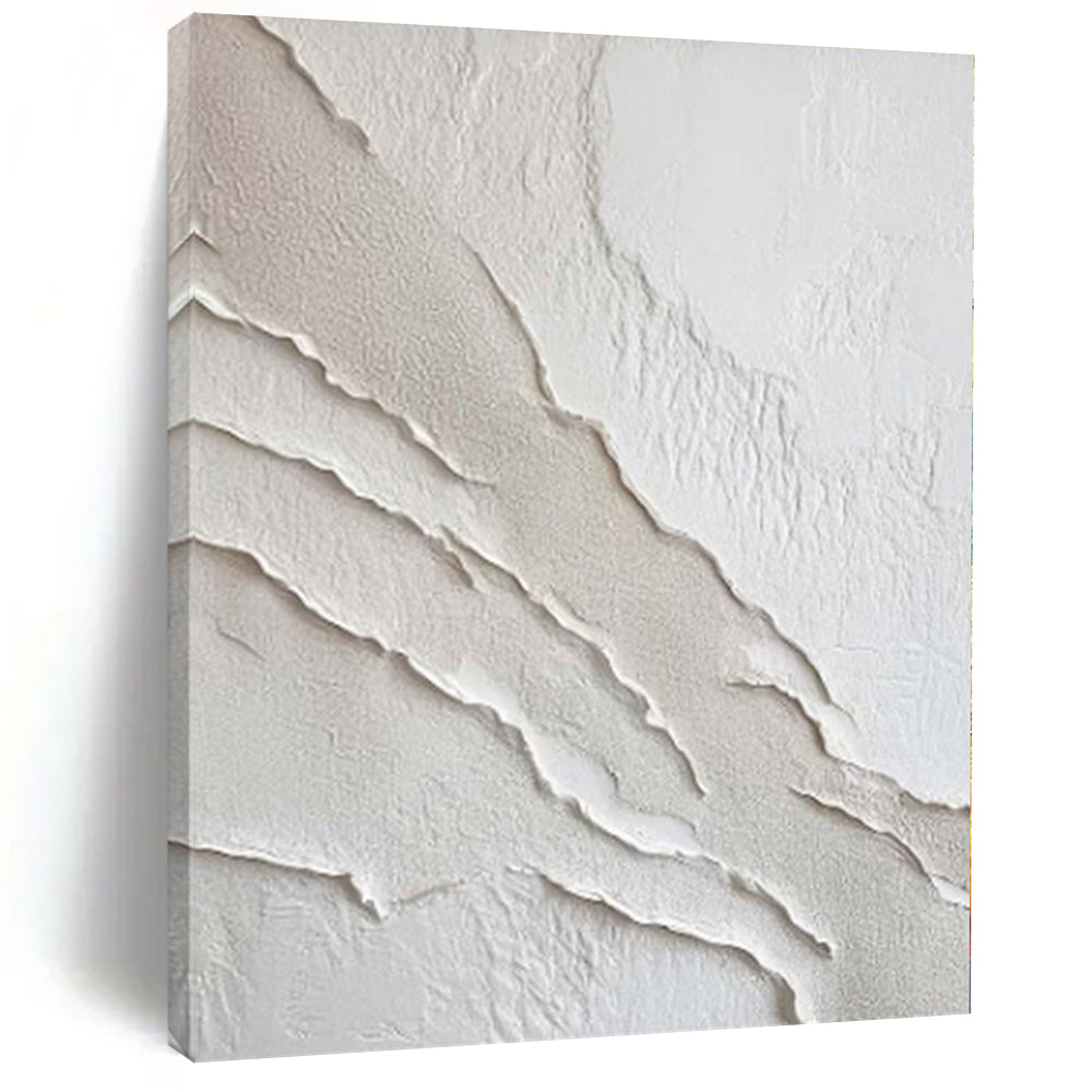 “White Textured Abstract” - Subtle Abstract Painting On Canvas PS0172