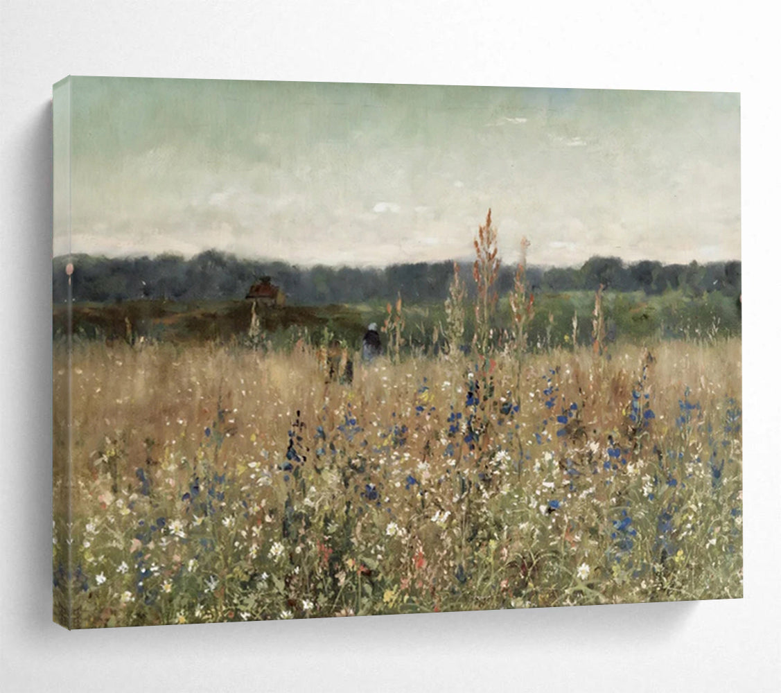 “Tranquil Wildflower Meadow” - Impressionistic Oil Painting on Canvas PT1486