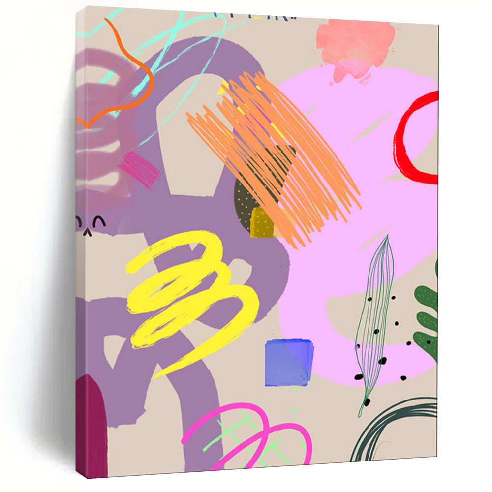 “Pastel - Toned Whimsical Abstract” - Abstract Painting On Canvas PT2008