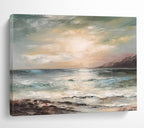 “Muted - Tone Seaside Sunset” - Soft - Hues Painting On Canvas PT1546