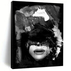 “Black & White Abstract Portrait” - Expressive Brushstrokes on a Face Painting On Canvas DS232