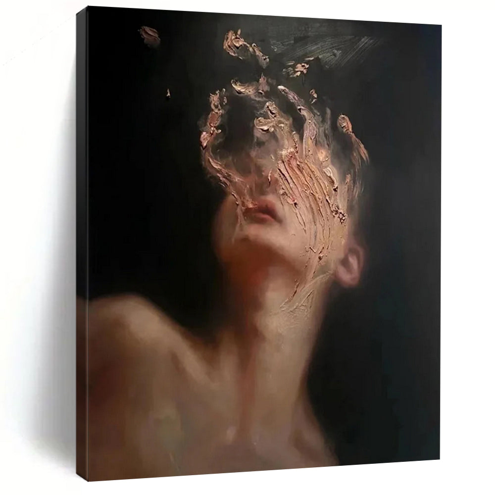 “Fragmented Face Portrait” - Expressive Figurative Painting On Canvas DS315