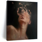 “Fragmented Face Portrait” - Expressive Figurative Painting On Canvas DS315