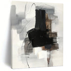 “Grey - Black Abstract Forms” - Minimalist Abstract Painting On Canvas PT1280