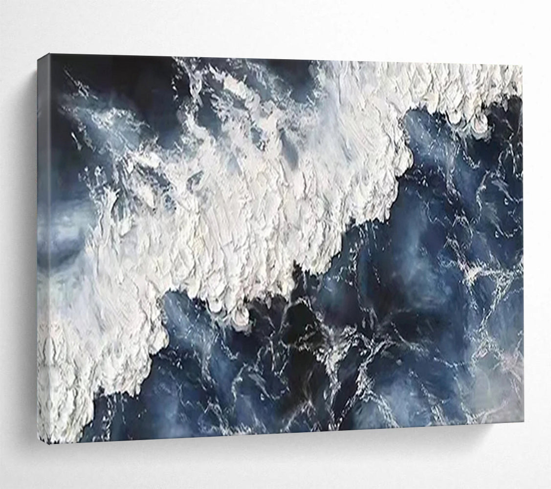 “Textured Ocean Waves” - Impasto Seaside Painting On Canvas PT250