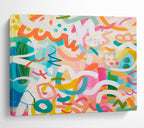Bright Colorful Playful Abstract Painting On Canvas DKS027