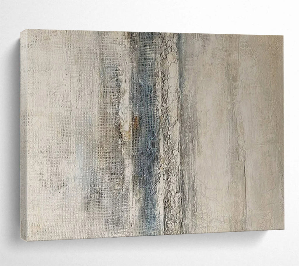 “Neutral Textured Stripes” - Subtle Neutral “Serene Strata” Painting On Canvas PT1624