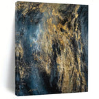 “Dark Blue and Gold Abstract” - Abstract Expressionist Painting On Canvas PT2246