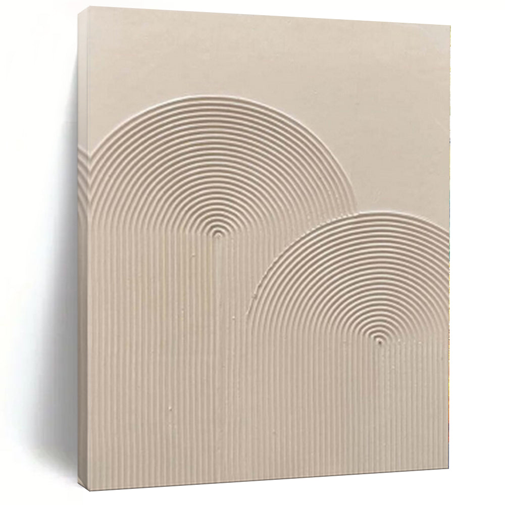“Beige Circular Textured” - Subtle Abstract Painting On Canvas PS0141