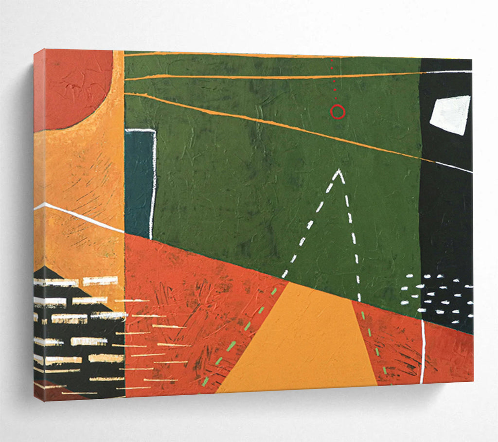 “Colorful Geometric Adventure Abstract” - Abstract Painting On Canvas DKS558