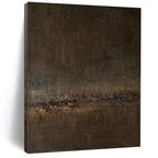 Deep Brown Crackled, "Ancient Earth" – Textured Abstract Painting On Canvas PS0946